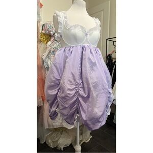 Voux Luxe x Selkie 💗 vintage rework lavender bustier babydoll puff dress